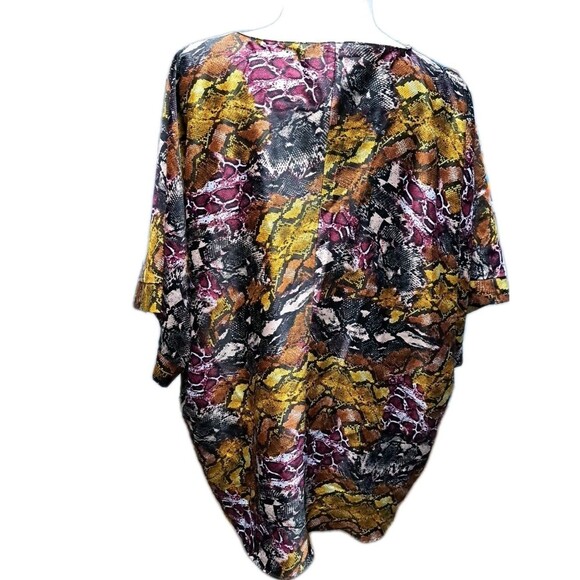 Marc New York Blouse Women's XL Snake Print Andrew Marc Dolman Sleeve Front Tie - Picture 3 of 9